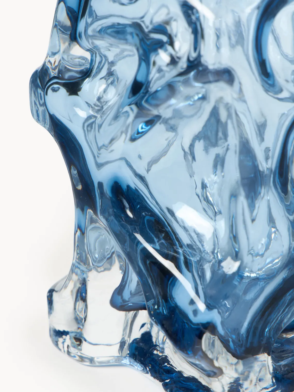 Jarrones|Jarrones>POLSPOTTEN Jarrón soplado Ice, 25 cm Azul claro