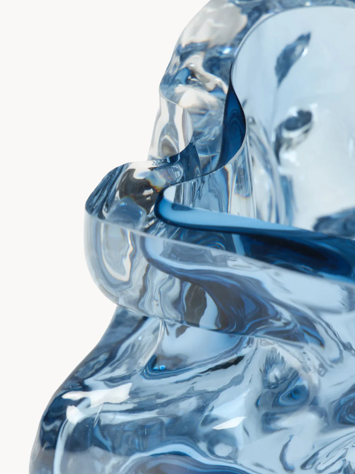 Jarrones|Jarrones>POLSPOTTEN Jarrón soplado Ice, 25 cm Azul claro