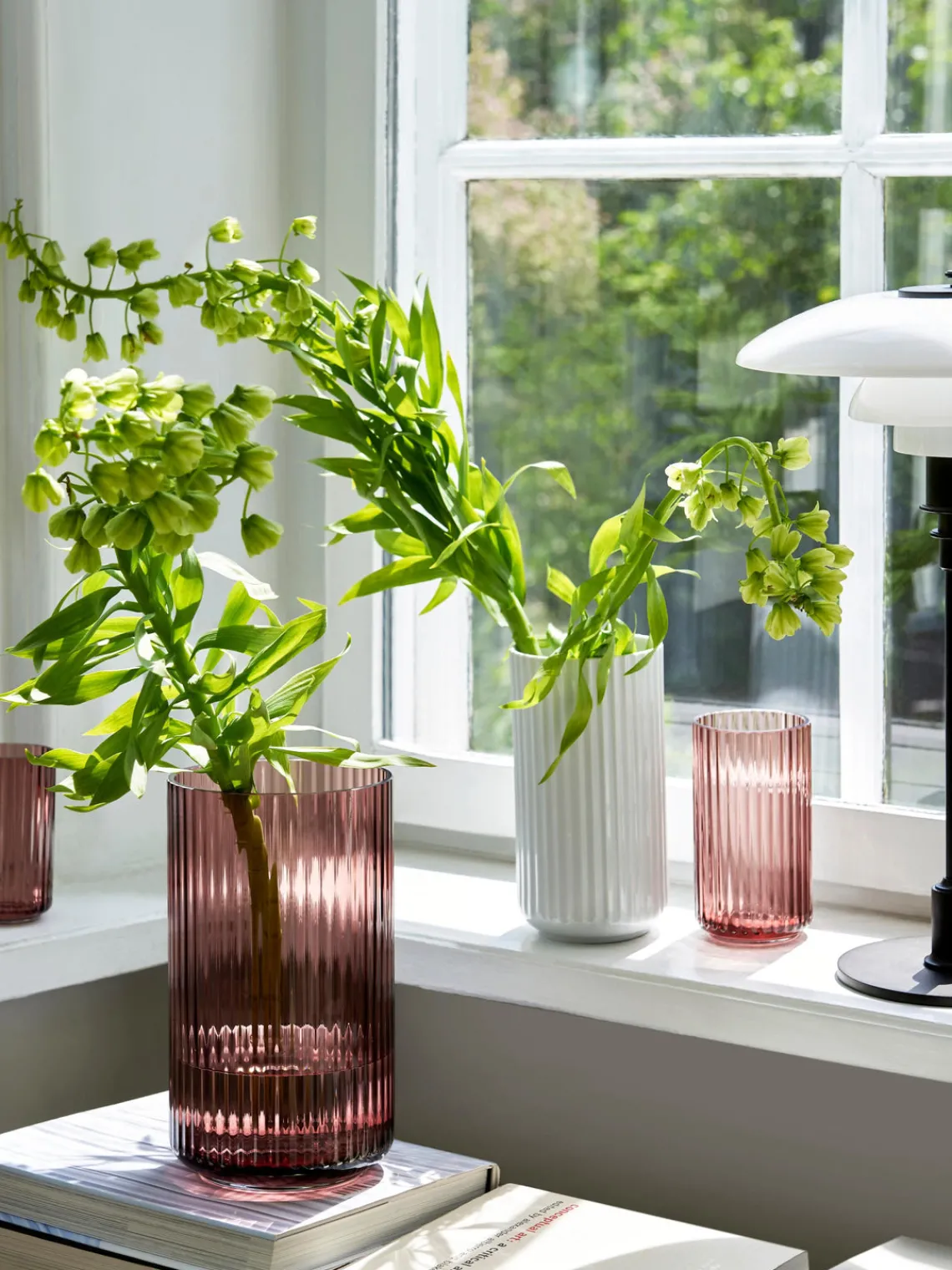 Jarrones|Jarrones>Lyngby Porcelaen Jarrón soplado Lyngby, 25 cm Rojo coral transparente