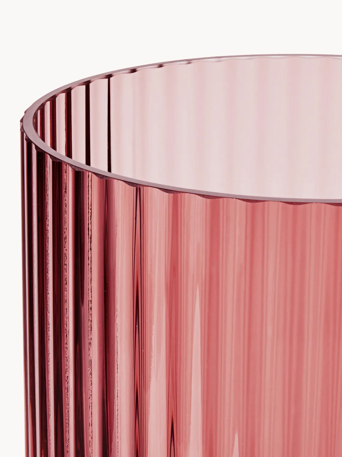 Jarrones|Jarrones>Lyngby Porcelaen Jarrón soplado Lyngby, 25 cm Rojo coral transparente