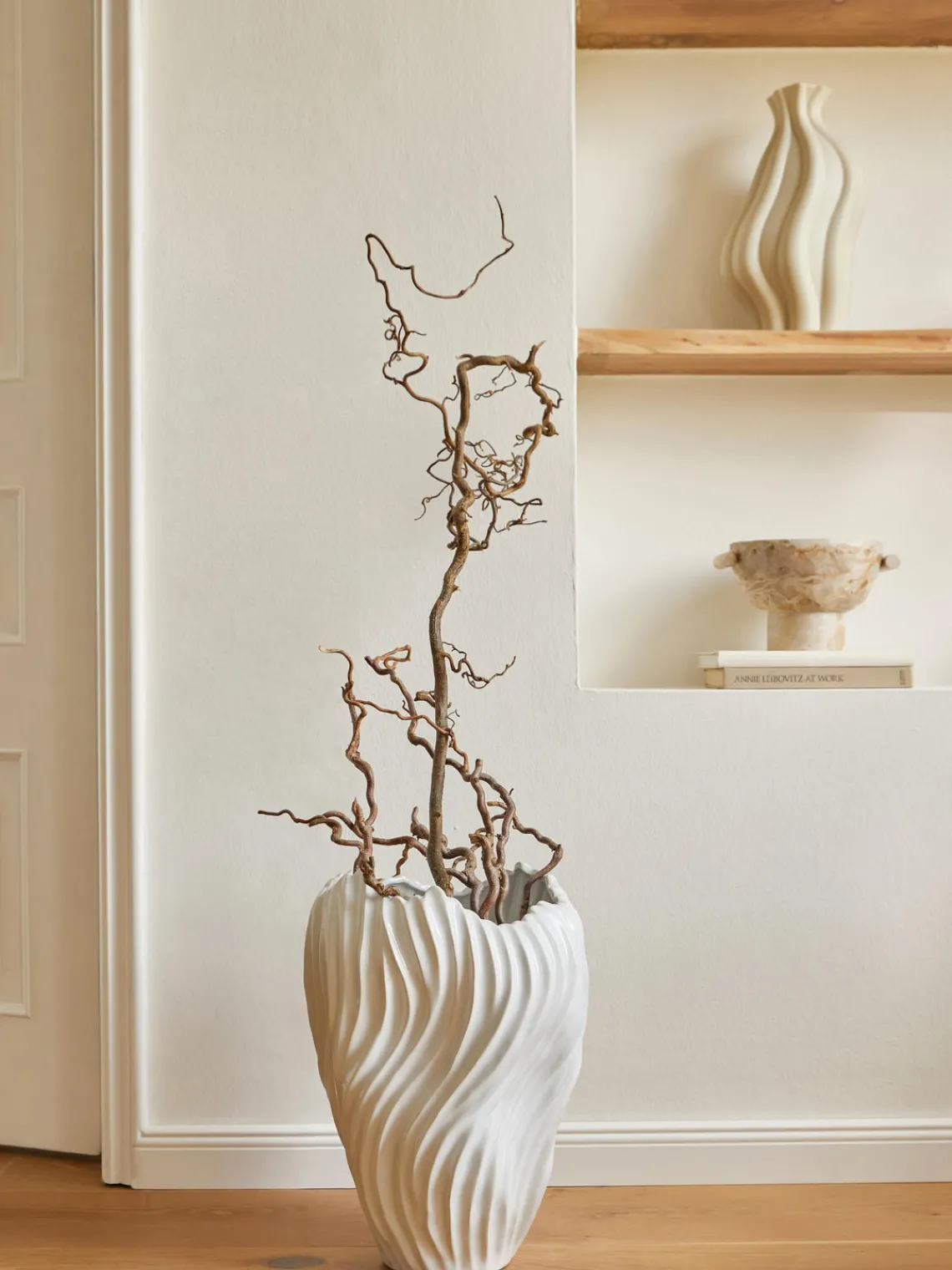 Clearance Jarron decorativo XL con borde acanalado Milazzo, 44 cm Jarrones|Jarrones