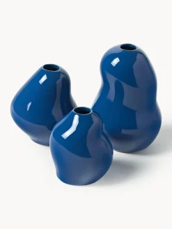 Jarrones|Jarrones>Westwing Collection Jarrones de gres Madhuri, 3 uds. Azul oscuro