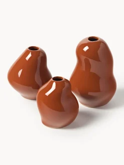 Jarrones|Jarrones>Westwing Collection Jarrones de gres Madhuri, 3 uds. Naranja