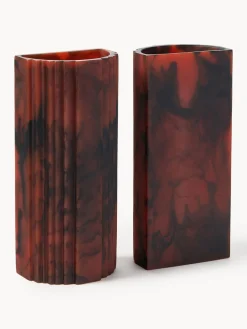 Jarrones|Jarrones>Westwing Collection Jarrones Jabu, 2 uds., 25 cm Tonos marrones