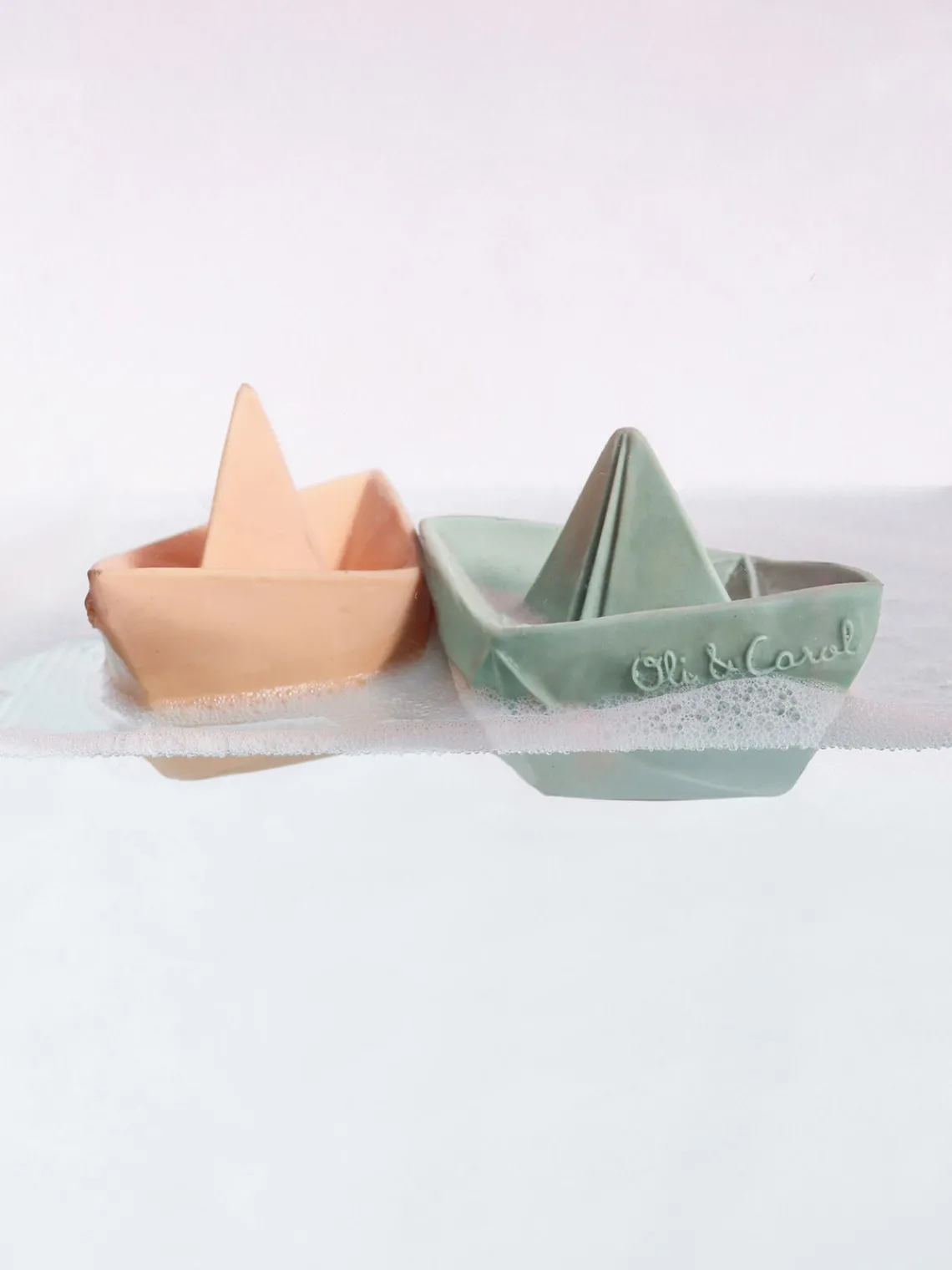 Juguetes Para Bebés|Juguetes Para Bebés>Oli & Carol Juguete de baño artesanal Origami Boat Blanco crema