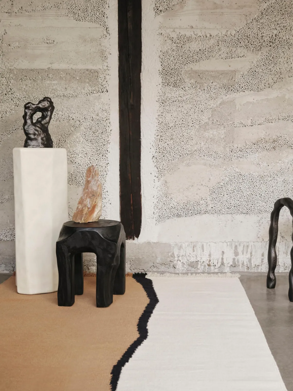 Rectangular|Alfombras Rectangulares>Ferm Living Kilim alfombra artesanal de lana con flecos Soil