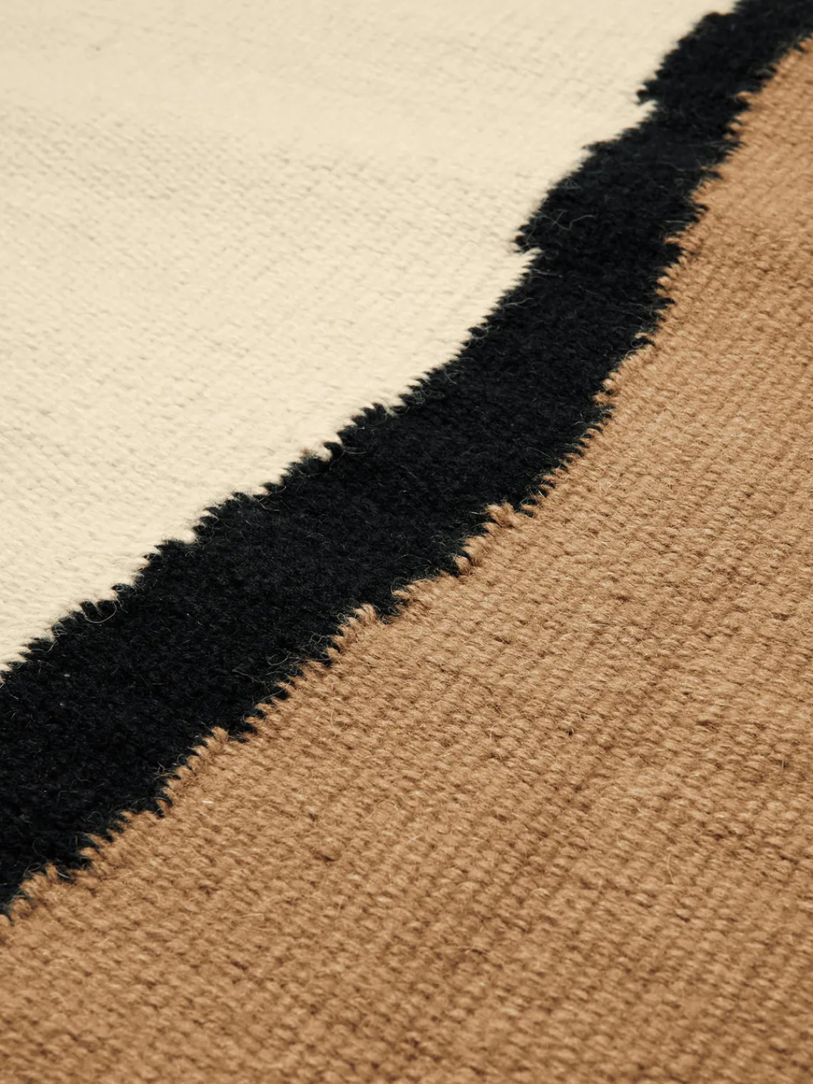Rectangular|Alfombras Rectangulares>Ferm Living Kilim alfombra artesanal de lana con flecos Soil