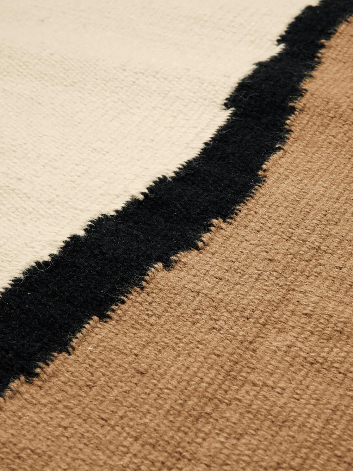 Alfombras De Pasillo|Alfombras De Pasillo>Ferm Living Kilim corredor artesanal de lana con flecos Soil
