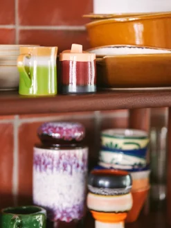 Azucareros Y Lecheras|Vajillas Completas>HKLIVING Lechera y azucarero artesanales de cerámica con esmalte reactivo 70s