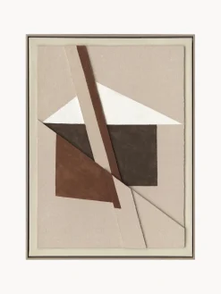 Online Lienzo pintado a mano con marco Brown Shapes Lienzos|Jarrones