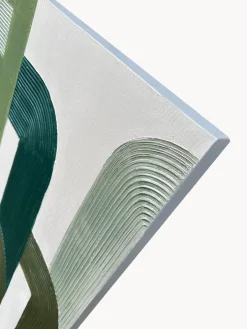 Lienzo pintado a mano Green Lines Lienzos|Jarrones