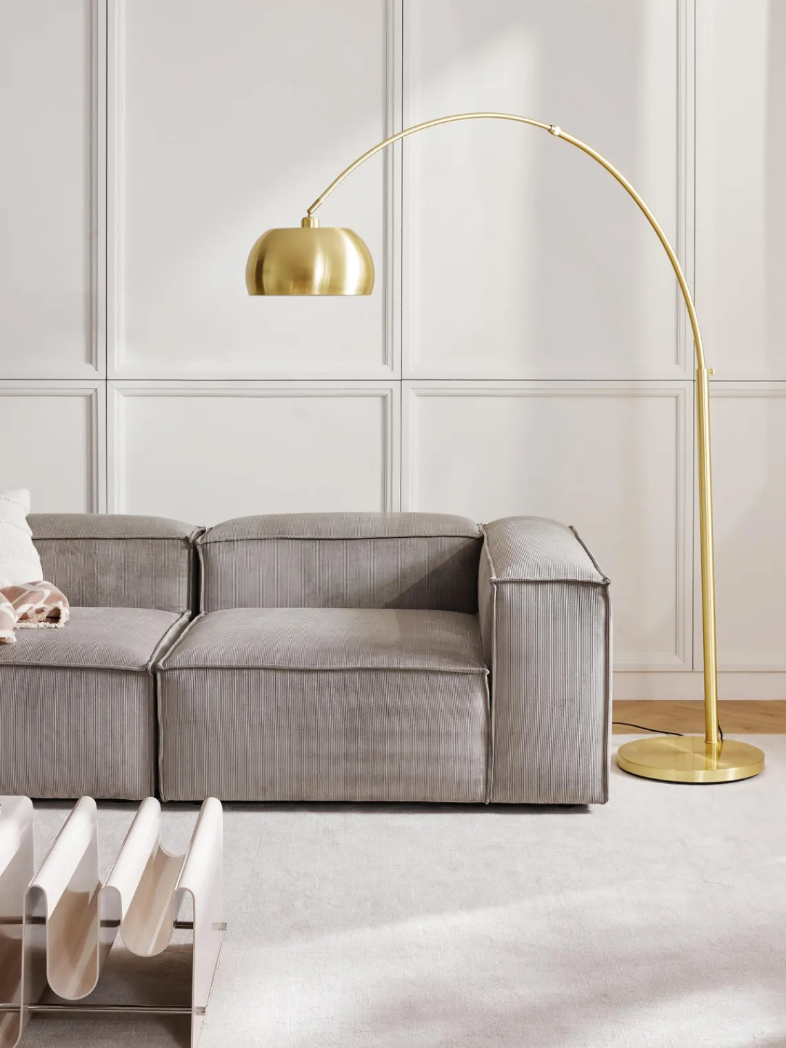 Lámparas De Pie|Lámparas De Techo>Westwing Collection Lámpara arco grande Bowie Dorado