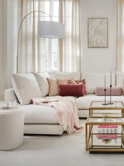 Lámparas De Pie|Lámparas De Techo>Westwing Collection Lámpara arco grande Niels Blanco, dorado