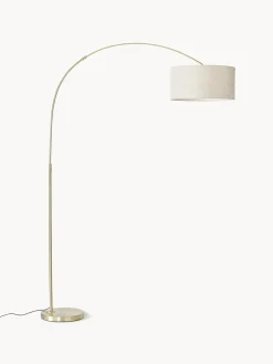 Lámparas De Pie|Lámparas De Techo>Westwing Collection Lámpara arco grande Niels Beige claro, dorado