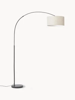 Lámparas De Pie|Lámparas De Techo>Westwing Collection Lámpara arco grande Niels Beige claro, negro