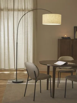 Lámparas De Pie|Lámparas De Techo>Westwing Collection Lámpara arco grande Niels Beige claro, negro