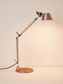 Lámparas De Escritorio|Lámparas De Mesa>Artemide Lámpara de escritorio ajustable Tolomeo Micro Rosa con acabado metálico mate