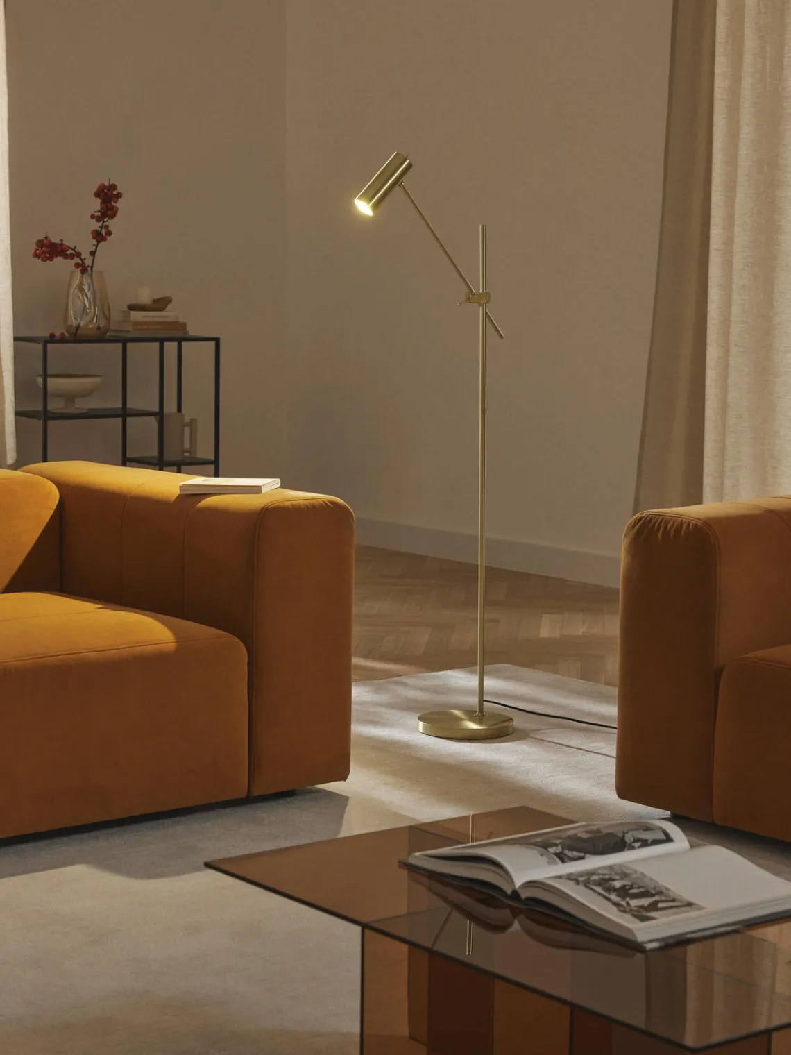 Lámparas De Pie|Lámparas De Techo>Westwing Collection Lámpara de lectura Cassandra Dorado