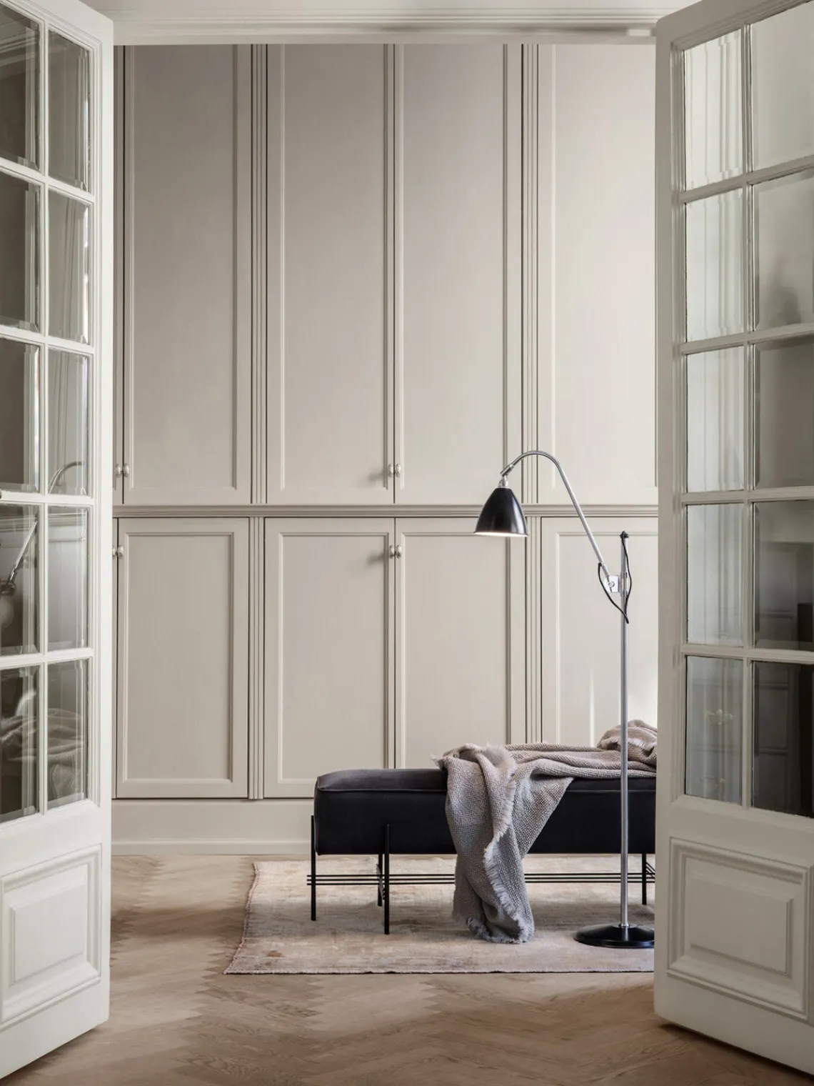 Lámparas De Pie|Lámparas De Techo>GUBI Lámpara de lectura regulable en altura BL3 Negro, plateado