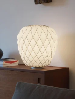 Lámparas De Mesa|Lámparas De Techo>FontanaArte Lámpara de mesa artesanal grande regulable Pinecone Blanco, plateado