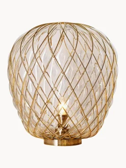 Lámparas De Mesa|Lámparas De Techo>FontanaArte Lámpara de mesa artesanal grande regulable Pinecone Transparente, dorado