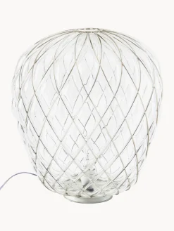 Lámparas De Mesa|Lámparas De Techo>FontanaArte Lámpara de mesa artesanal grande regulable Pinecone Transparente, plateado