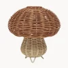 Decoración Infantil|Lámparas Infantiles>Oyoy Living Design Lámpara de mesa artesanal de ratán Mushroom, pórtatil