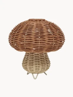 Decoración Infantil|Lámparas Infantiles>Oyoy Living Design Lámpara de mesa artesanal de ratán Mushroom, pórtatil