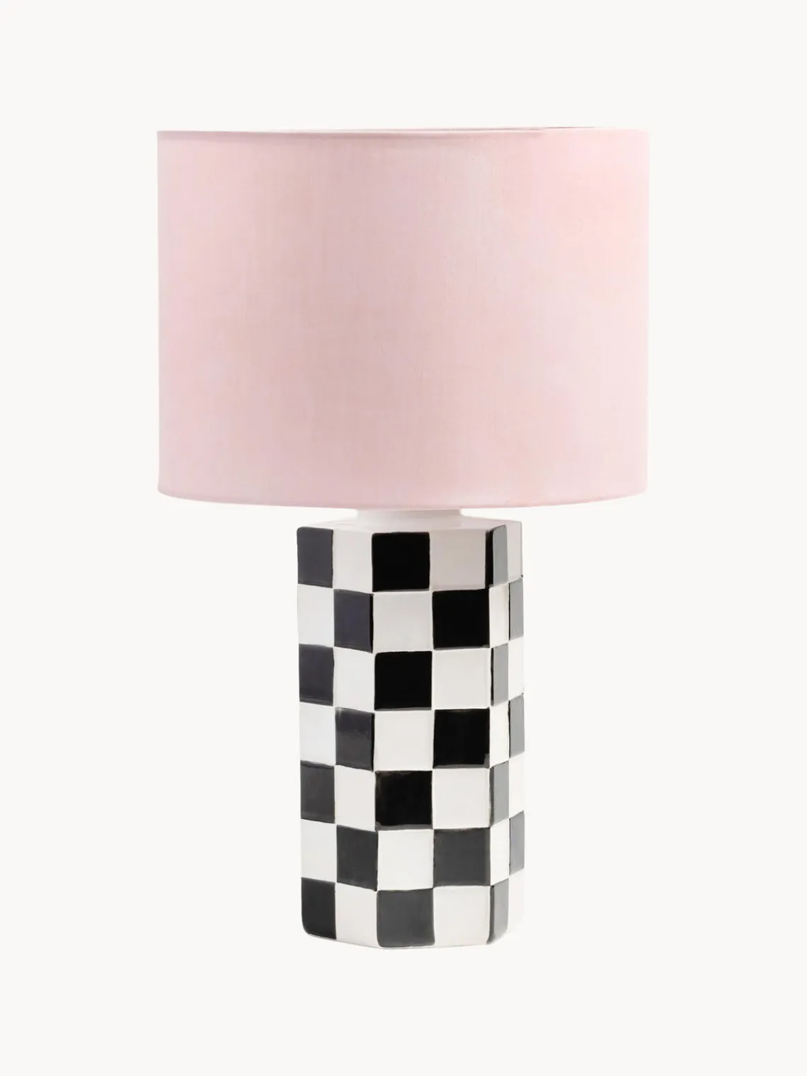 Lámparas De Mesa|Lámparas De Techo>&k Amsterdam Lámpara de mesa Check Rosa claro, blanco, negro