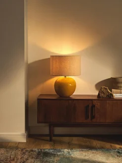 Lámparas De Mesa|Lámparas De Techo>Westwing Collection Lámpara de mesa de cerámica Marin Amarillo sol, beige claro