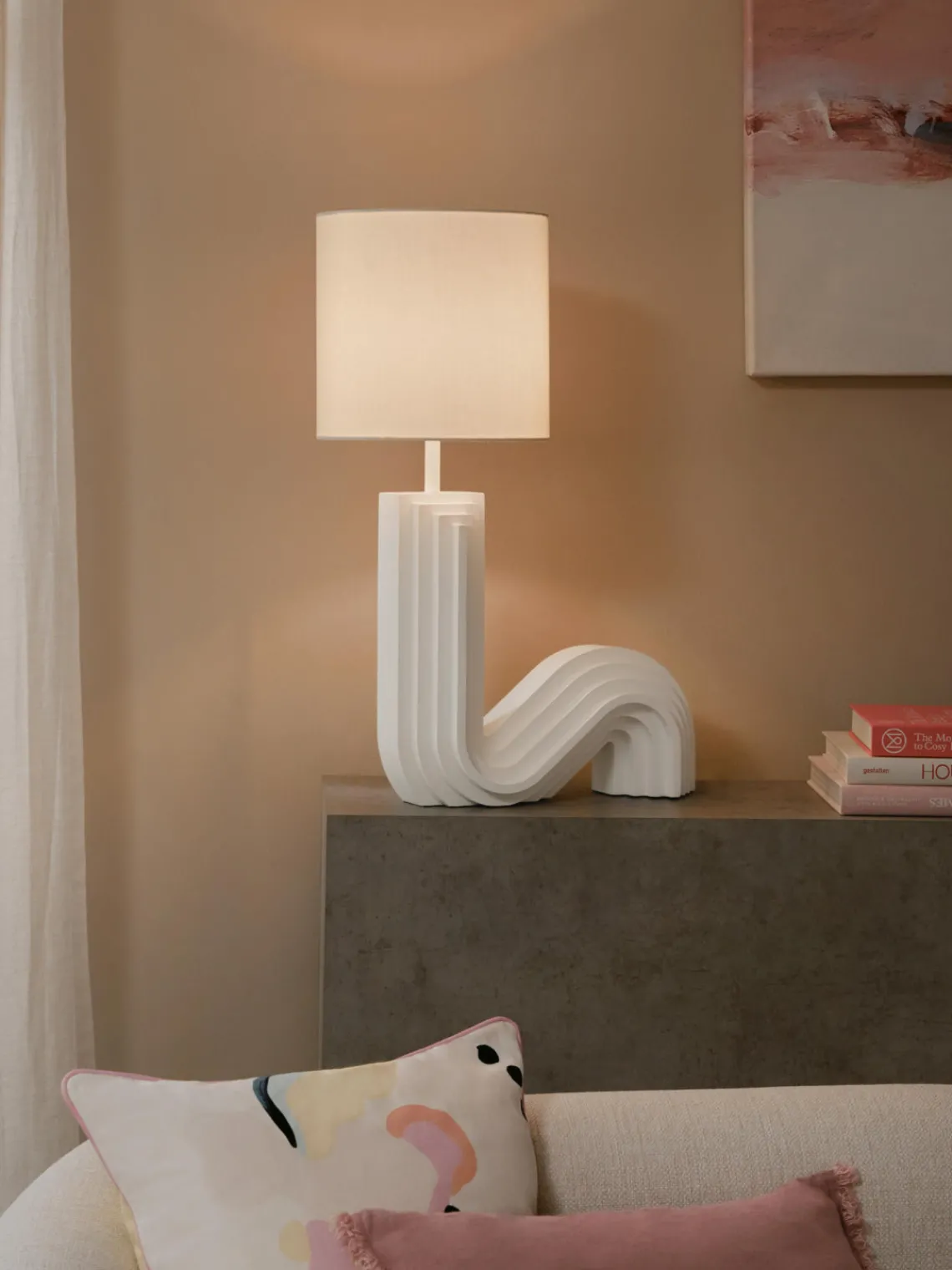 Lámparas De Mesa|Lámparas De Techo>Westwing Collection Lámpara de mesa de diseño Luomo Blanco Off White, blanco