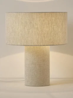 New Lámpara de mesa de lino Ron Lámparas De Mesa|Lámparas De Techo