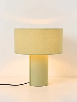 Lámparas De Mesa|Lámparas De Techo>Westwing Collection Lámpara de mesa de lino Ron Lino verde claro