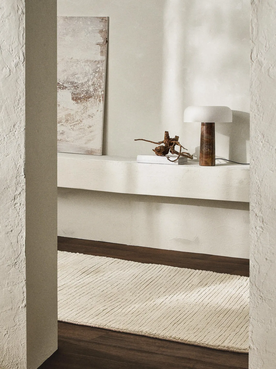 Lámparas De Mesa|Lámparas De Techo>Westwing Collection Lámpara de mesa de mármol Carla Blanco, mármol marrón