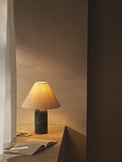 Lámparas De Mesa|Lámparas De Techo>Westwing Collection Lámpara de mesa de mármol Gia Beige, mármol verde oscuro