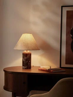 Lámparas De Mesa|Lámparas De Techo>Westwing Collection Lámpara de mesa de mármol Gia Beige, mármol rojo