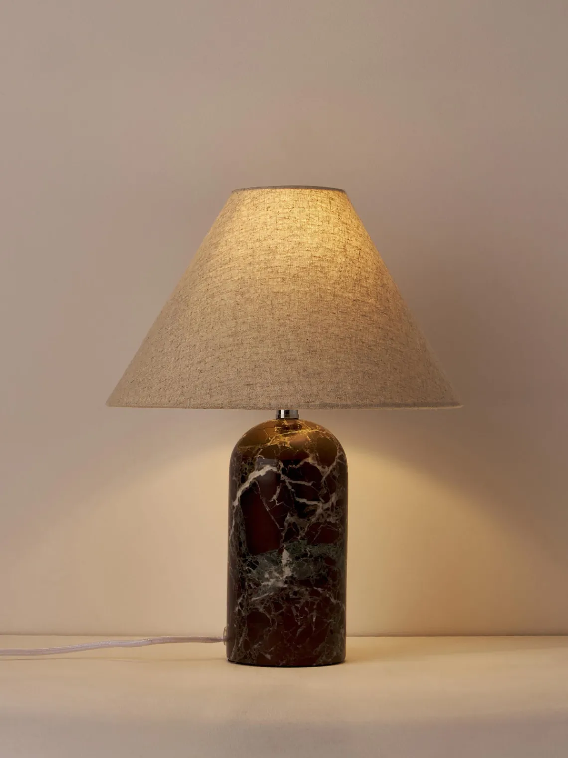 Lámparas De Mesa|Lámparas De Techo>Westwing Collection Lámpara de mesa de mármol Gia Beige, mármol rojo