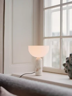 Lámparas De Mesa|Lámparas De Techo>New Works Lámpara de mesa de mármol Kizu, tamaños diferentes Blanco, mármol beige claro