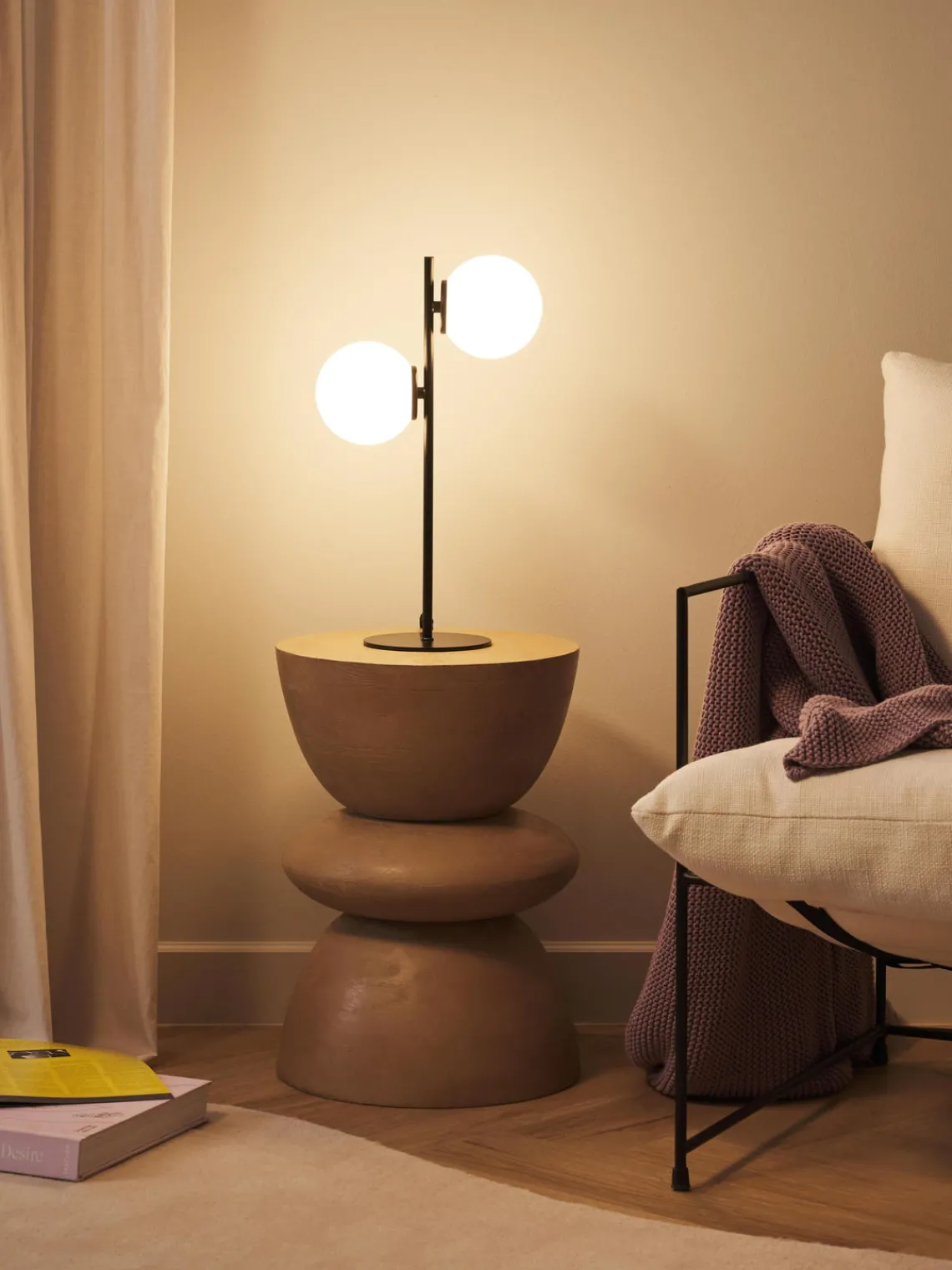 Hot Lámpara de mesa de vidrio opalino Atlanta Lámparas De Mesa|Lámparas De Techo