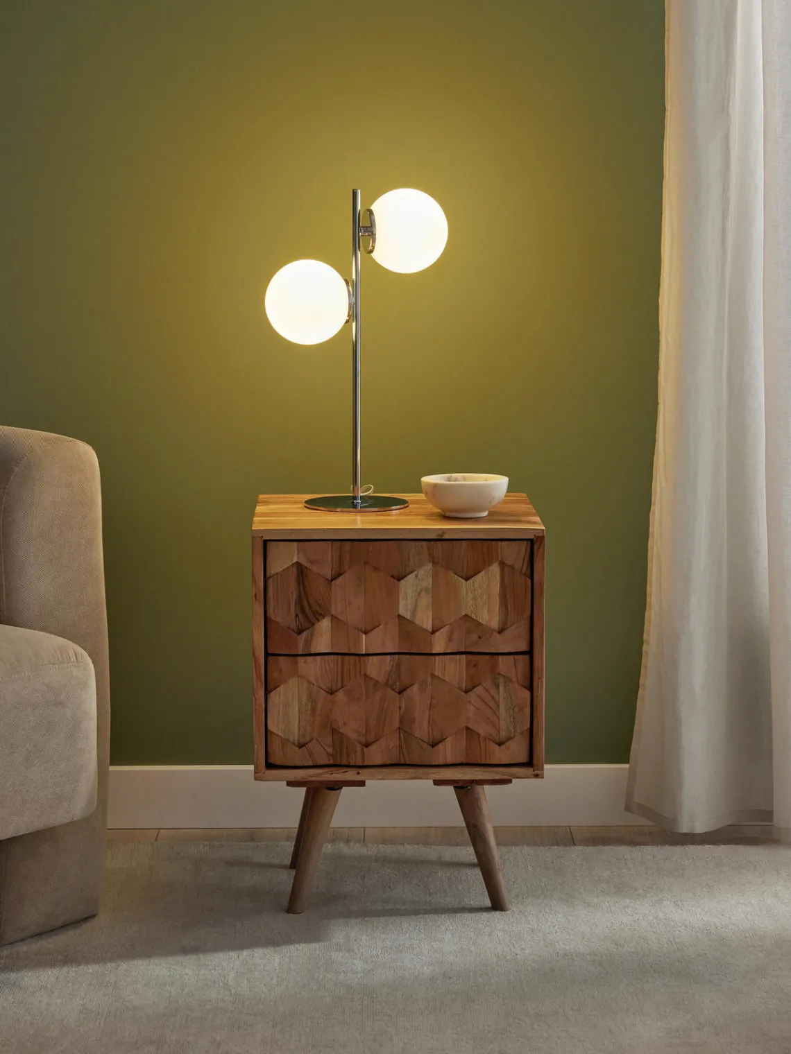 Outlet Lámpara de mesa de vidrio opalino Atlanta Lámparas De Mesa|Lámparas De Techo