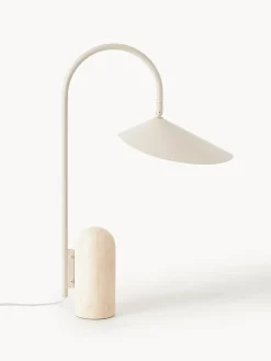 Lámparas De Mesa|Lámparas De Techo>Ferm Living Lámpara de mesa grande ajustable con base de mármol Arum Blanco Off White, mármol beige claro
