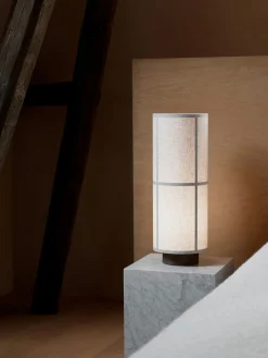 Discount Lámpara de mesa grande artesanal de lino Hashira Lámparas De Mesa|Lámparas De Techo