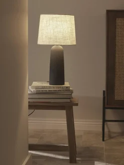 Lámparas De Mesa|Lámparas De Techo>Westwing Collection Lámpara de mesa grande de cemento Kaya Gris antracita, blanco crema