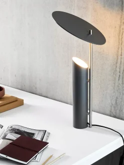 Lámparas De Mesa|Lámparas De Techo>Verpan Lámpara de mesa grande de diseño Verner Panton Reflect Gris azulado, plateado