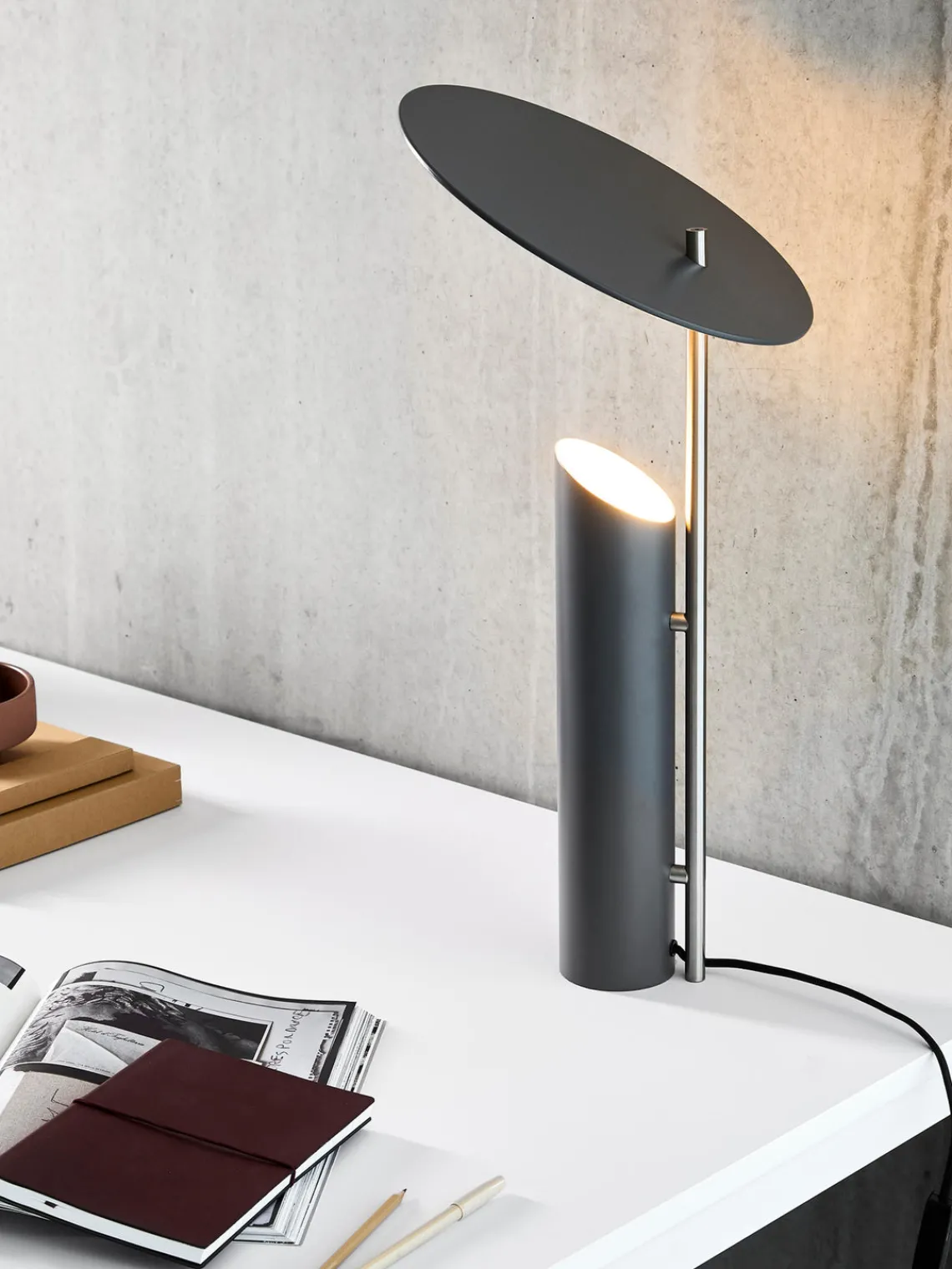 Lámparas De Mesa|Lámparas De Techo>Verpan Lámpara de mesa grande de diseño Verner Panton Reflect Gris azulado, plateado