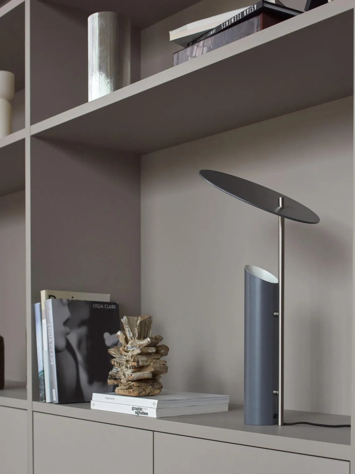 Lámparas De Mesa|Lámparas De Techo>Verpan Lámpara de mesa grande de diseño Verner Panton Reflect Gris azulado, plateado