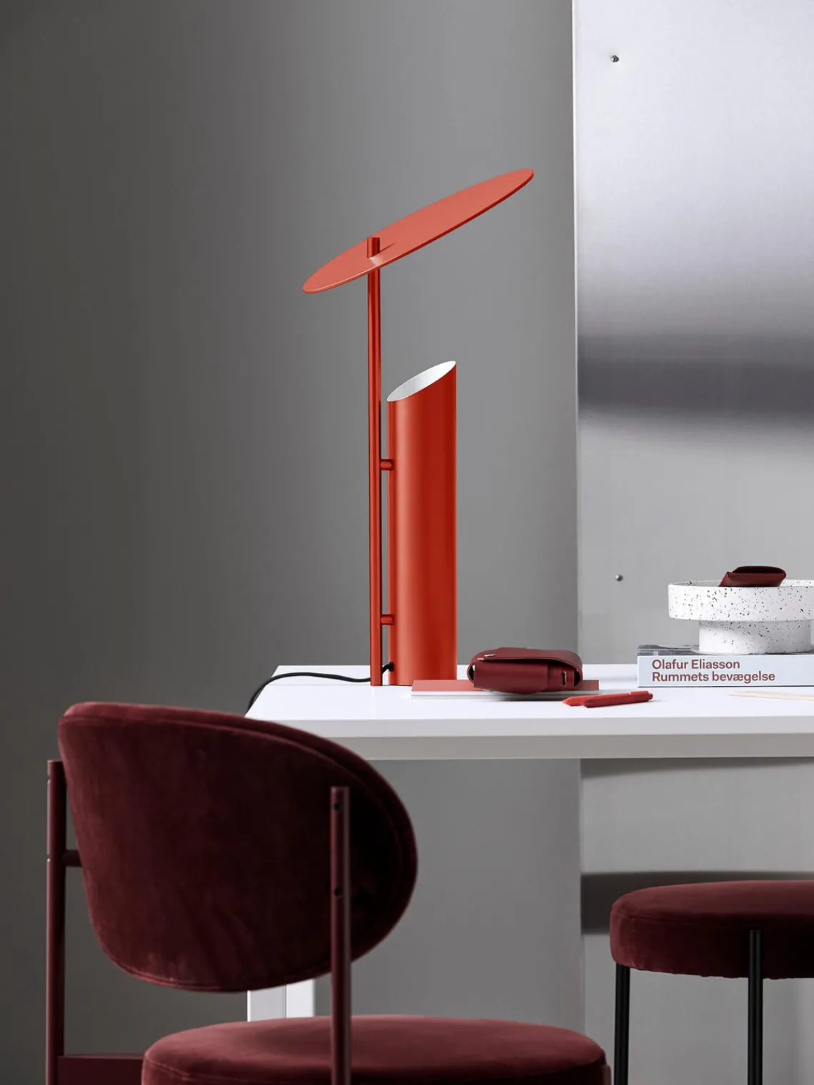 Lámparas De Mesa|Lámparas De Techo>Verpan Lámpara de mesa grande de diseño Verner Panton Reflect Rojo