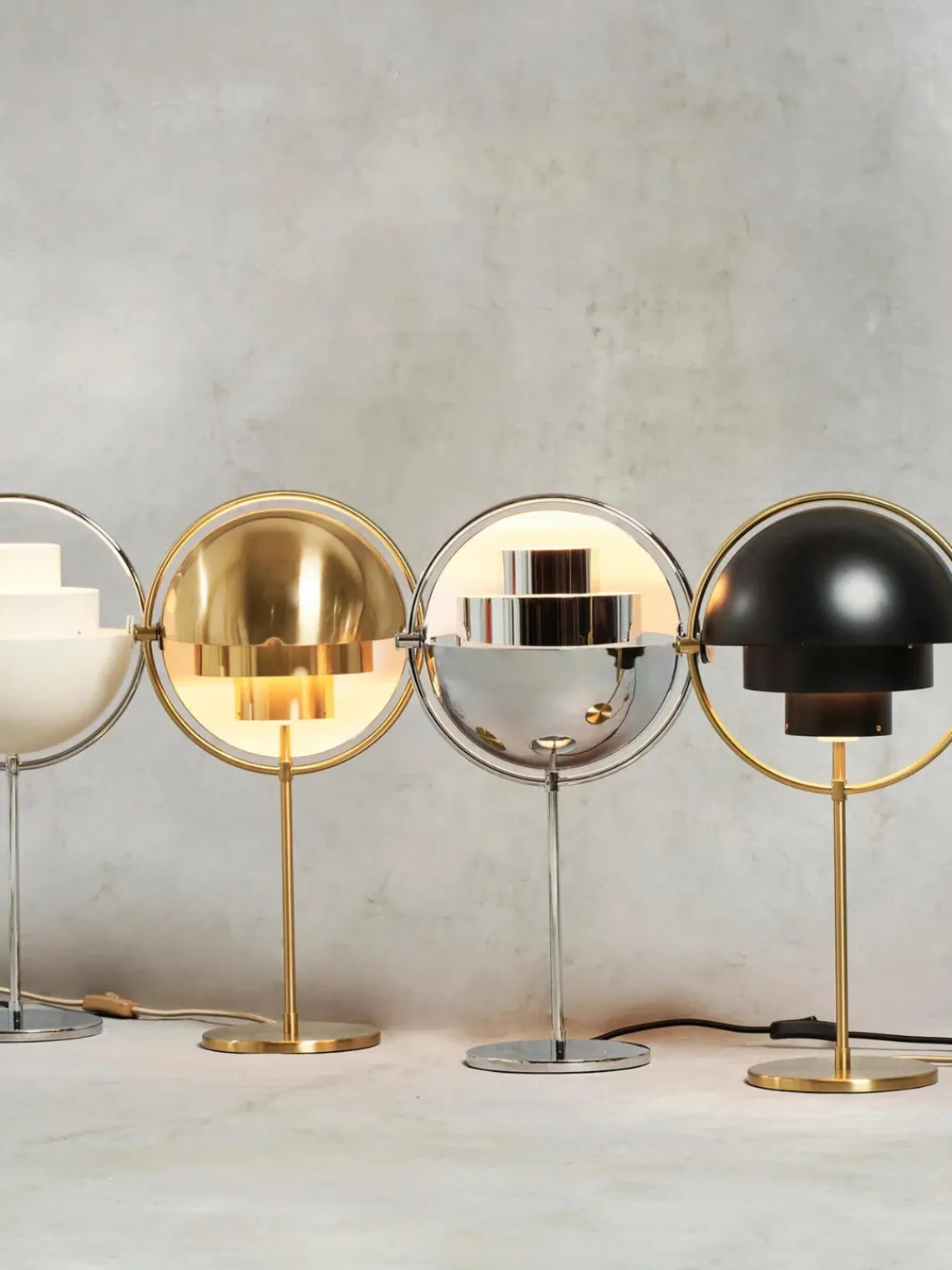 Lámparas De Mesa|Lámparas De Techo>GUBI Lámpara de mesa grande regulable Multi-Lite Plateado brillante