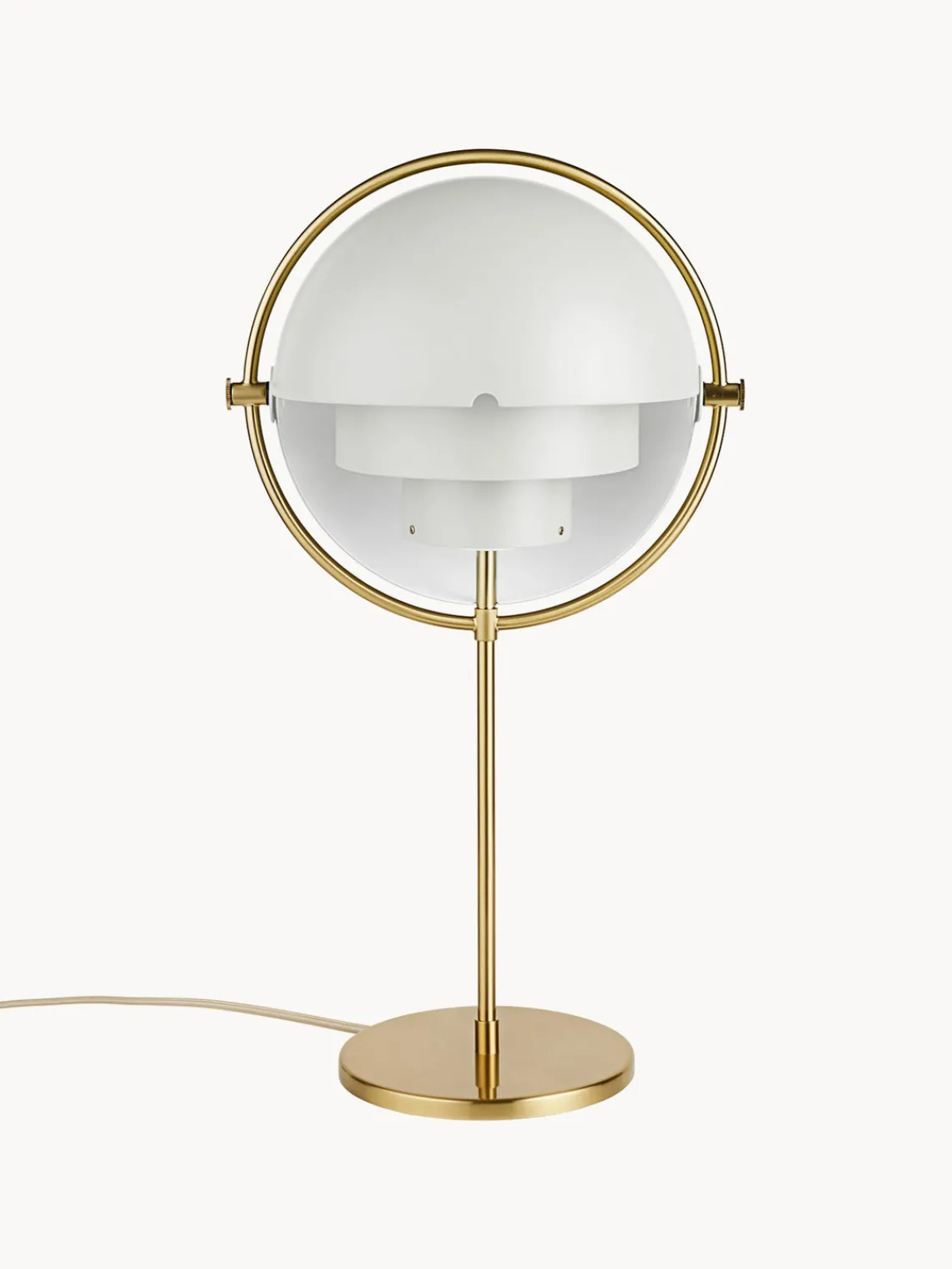 Lámparas De Mesa|Lámparas De Techo>GUBI Lámpara de mesa grande regulable Multi-Lite Blanco mate, dorado mate