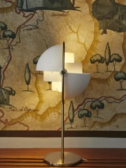 Lámparas De Mesa|Lámparas De Techo>GUBI Lámpara de mesa grande regulable Multi-Lite Blanco mate, dorado mate